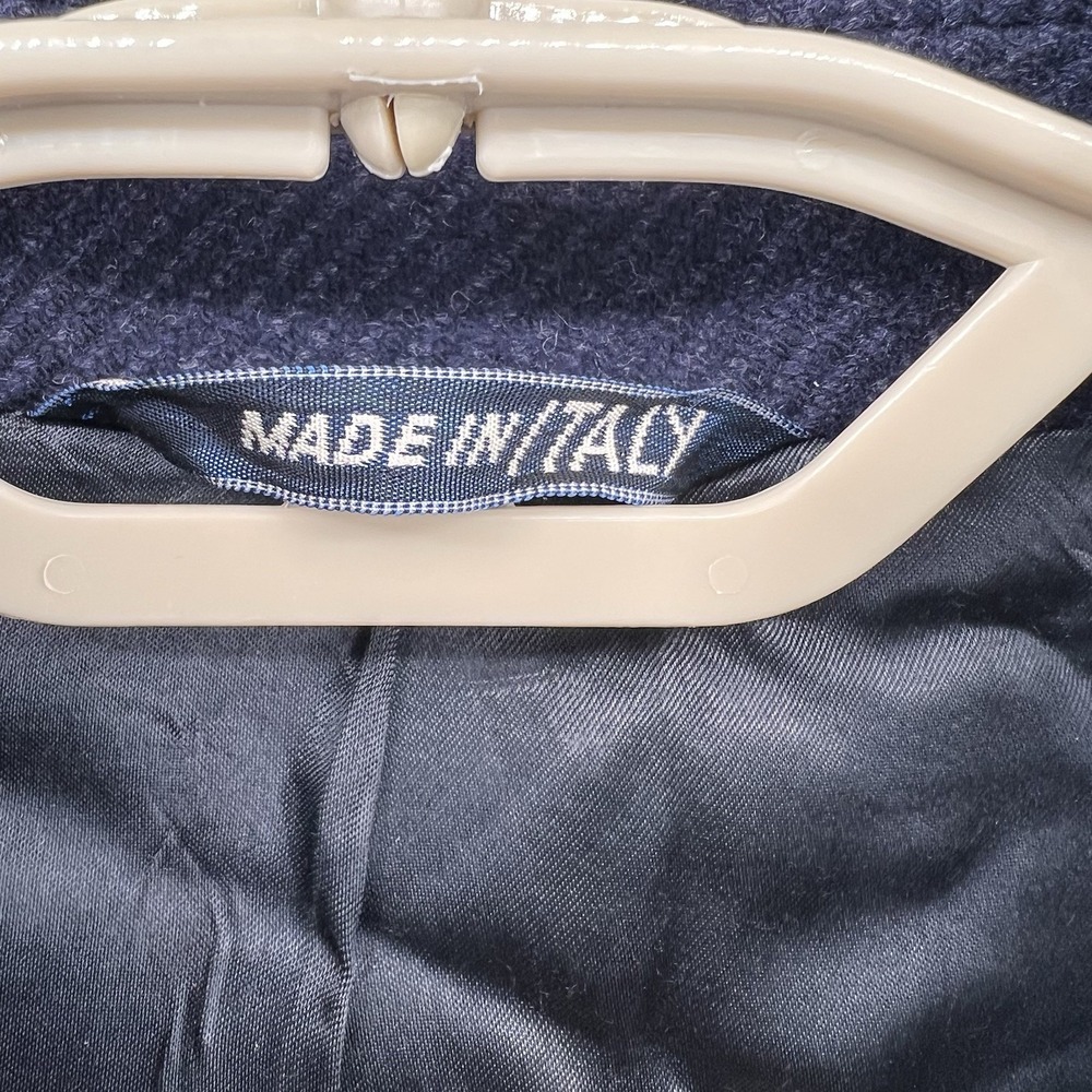 Canali Milano for Bloomingdale's Men's 100% Wool Overcoat Trench Navy Blue - Picture 6 of 14